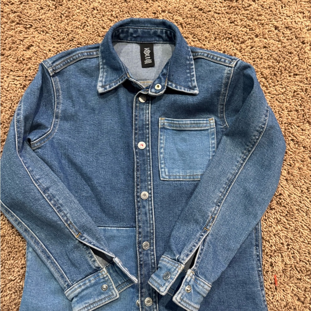 H&M Denim Button-Up Shirt with Pocket